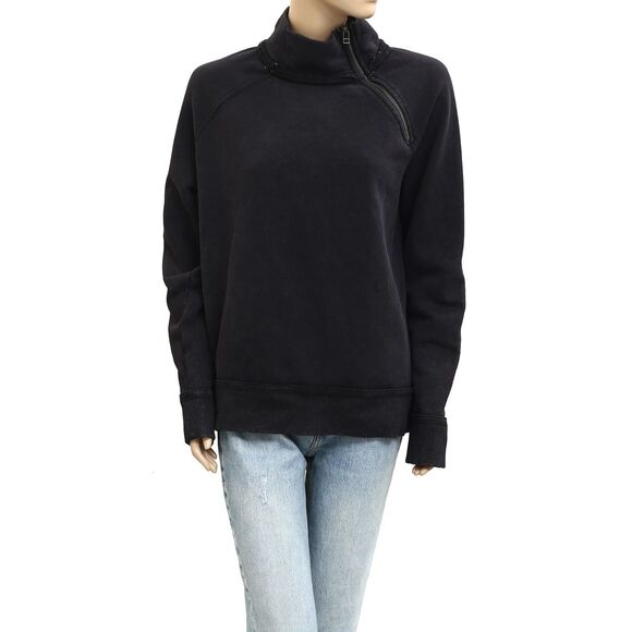 Free People We The Free Just A Game Half-Zip Sweatshirt Top Slouchy L NEW 282629 - Picture 4 of 8